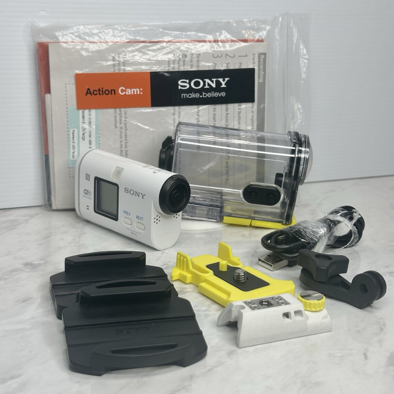 Sony HDR-AS100V Underwater Action Camera + Accessories
