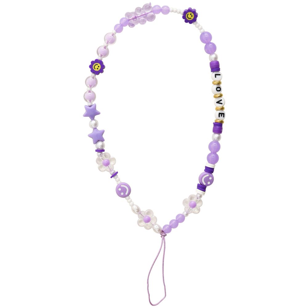 Purple Beaded Wrist Strap