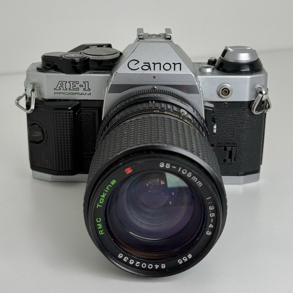 Canon AE-1 Program 35mm SLR Camera + 35-105mm RMC Tokina Lens