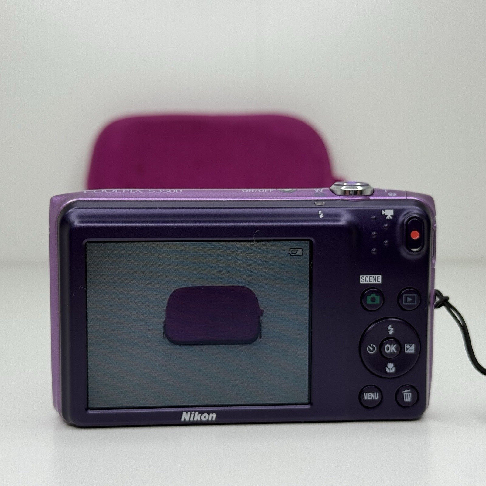 Nikon Coolpix S3500 Purple Compact Digital Camera + Case