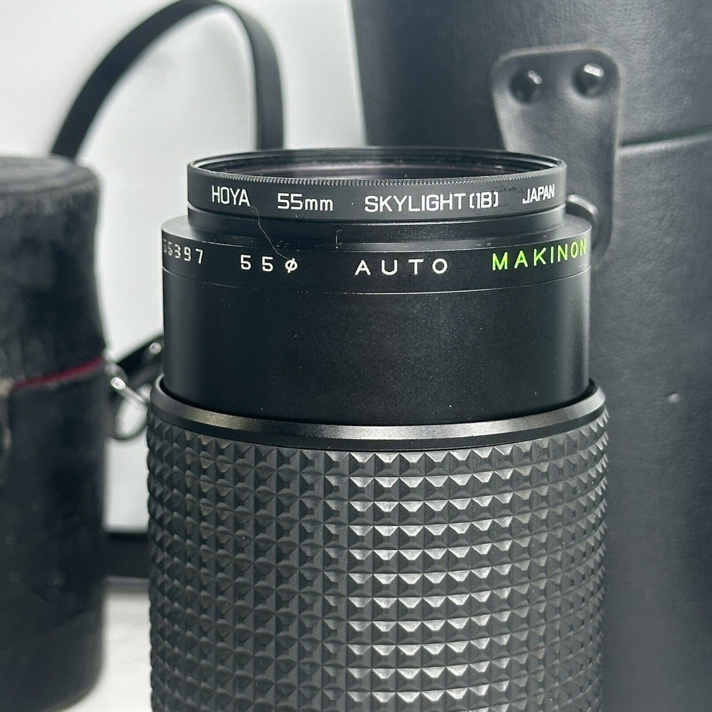 Pentax K1000 Black Silver 35mm Film Camera + 3 Lenses