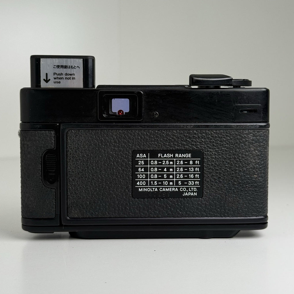 Minolta Hi-Matic S Black Compact 35mm Film Camera + Case