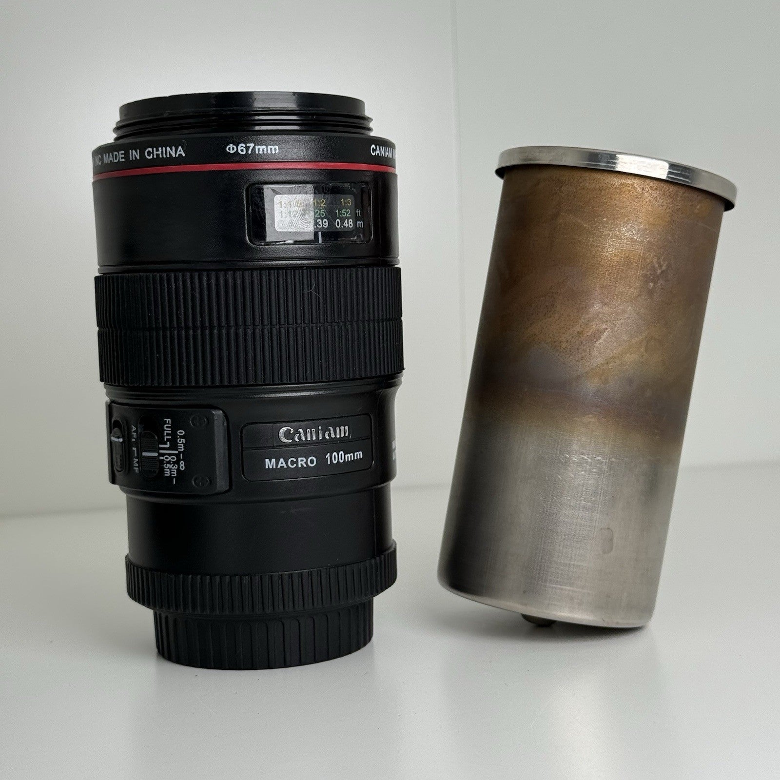 Canon Macro 100mm Camera Lens Cup Stainless Steel Coffee Mug For Drinks