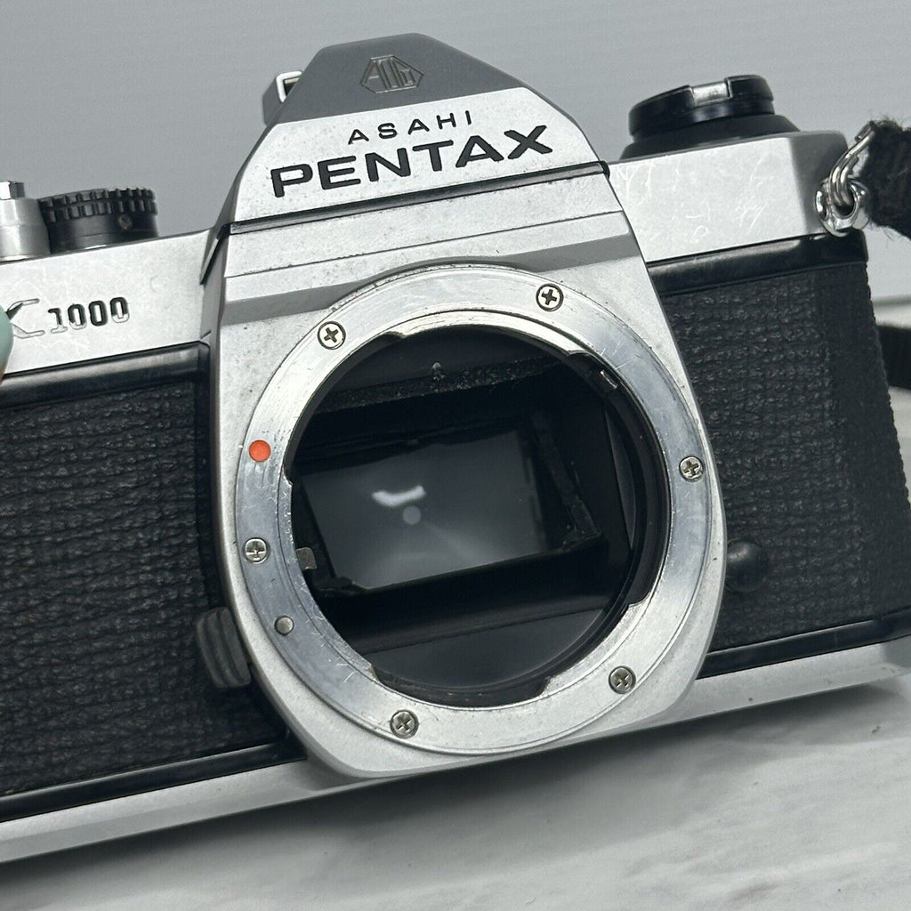 Pentax K1000 Black Silver 35mm Film Camera + 3 Lenses