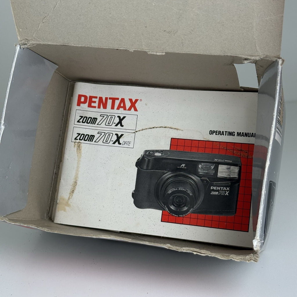Pentax Zoom 70-X Date Black 35mm Film Camera + Case