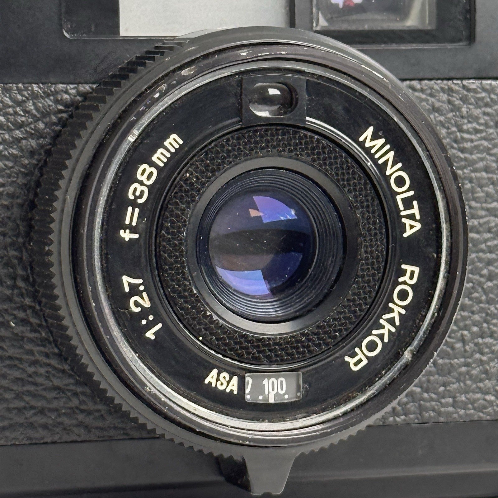 Minolta Hi-Matic S Black Compact 35mm Film Camera + Case