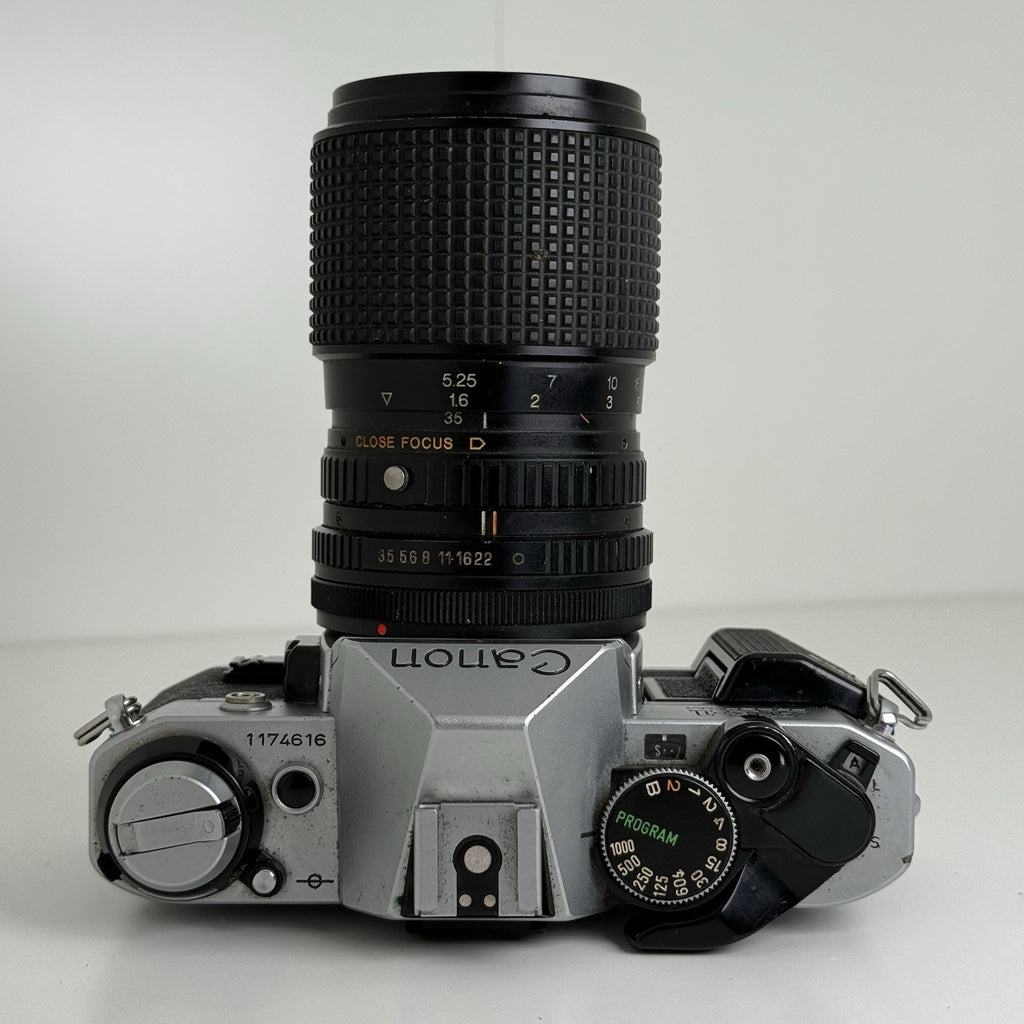 Canon AE-1 Program 35mm SLR Camera + 35-105mm RMC Tokina Lens