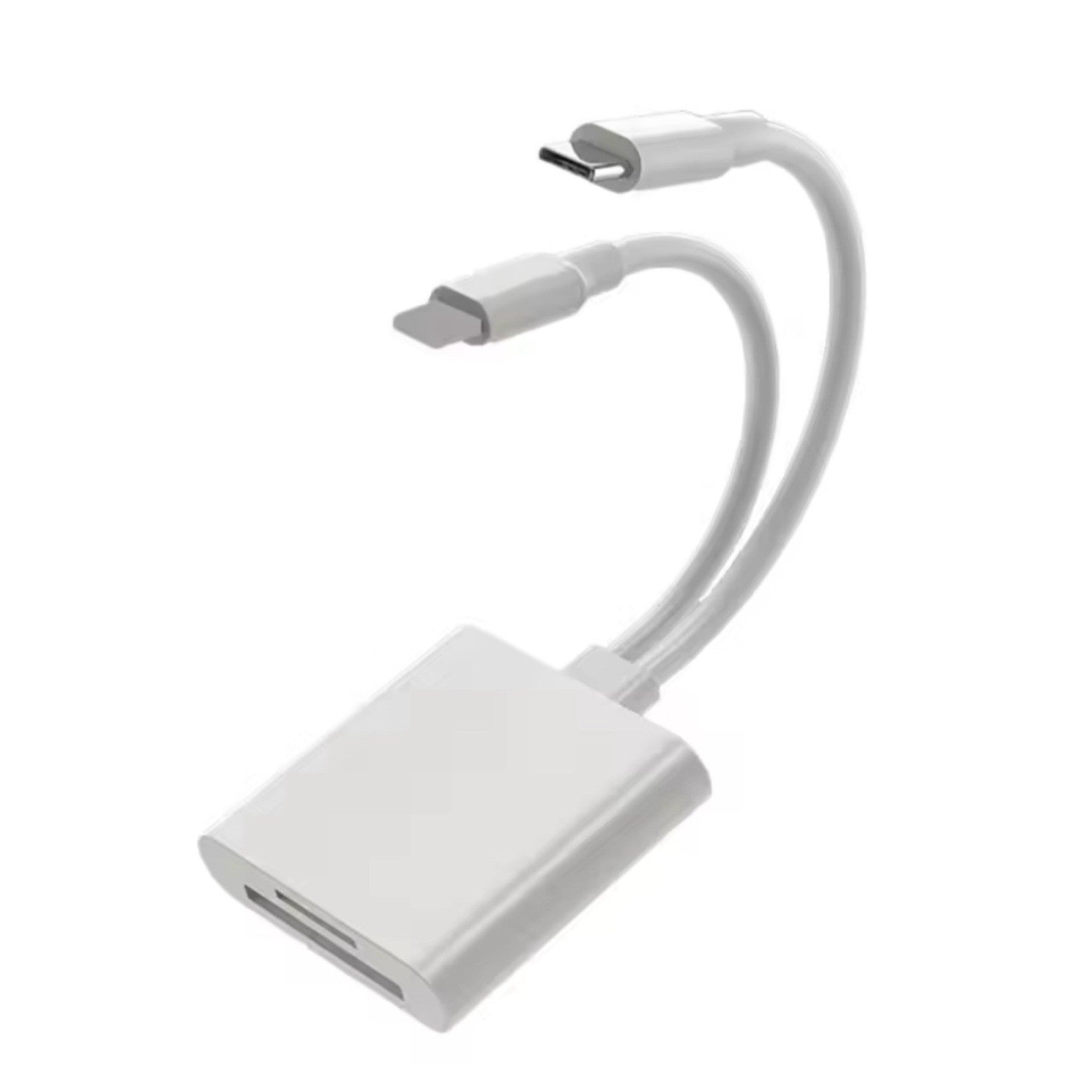 SD Card Reader with USB-C and Lightning 2in1 Cable Memory Card Reader