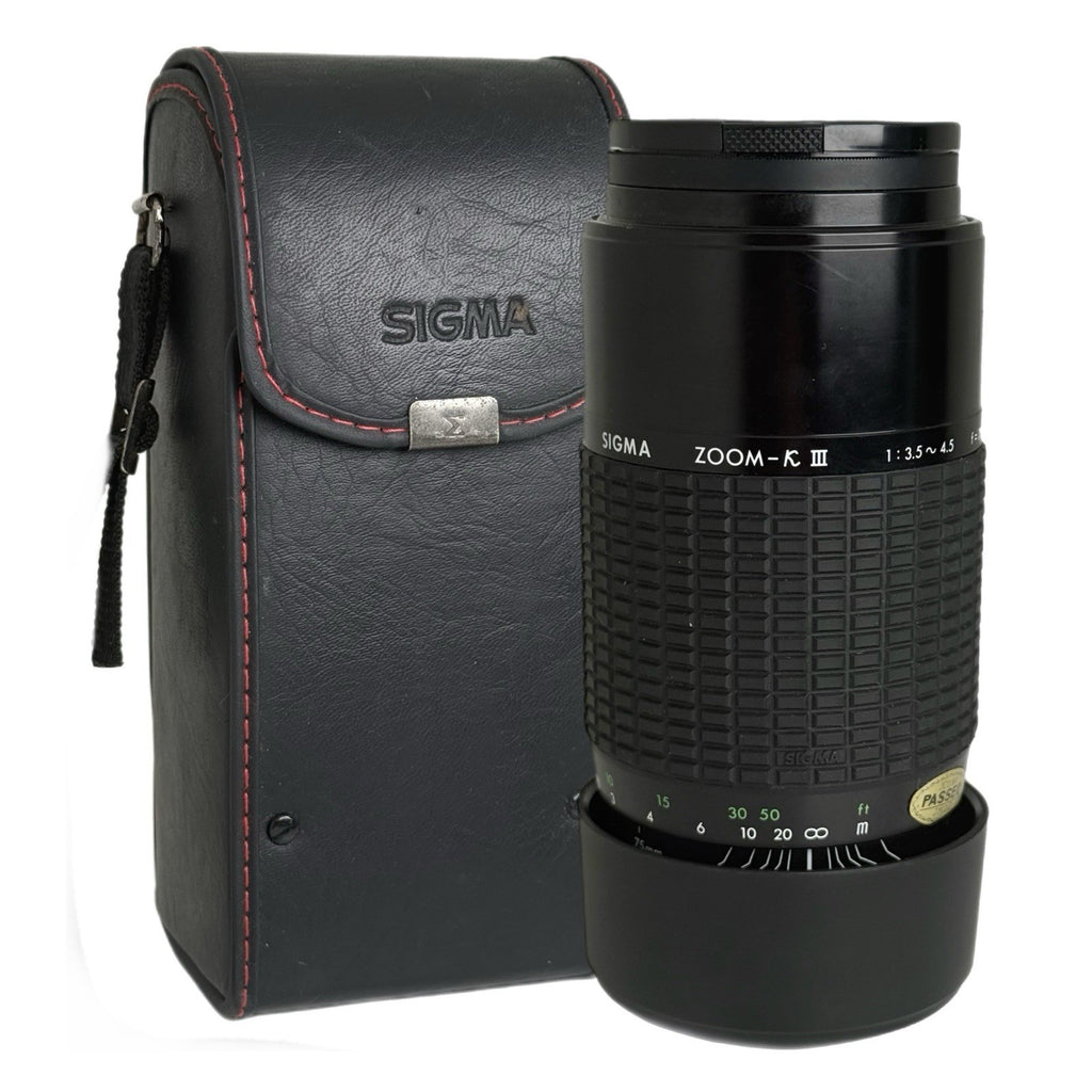 Sigma Zoom-K III 75–300mm f/3.5–4.5 Macro Multi-Coated Lens Black MARKS ON LENS!